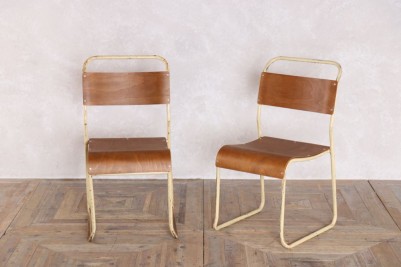 two vintage plywood stacking chair